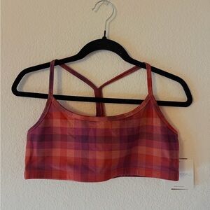 Beyond Yoga Red and Pink Plaid Bralette
